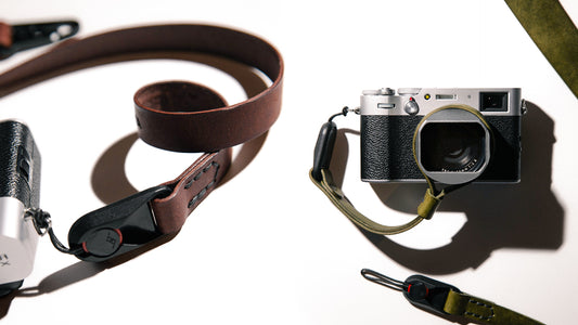 A variety of camera straps in different widths and lengths displayed, illustrating how to choose the ideal strap size for comfort, camera support, and shooting style.