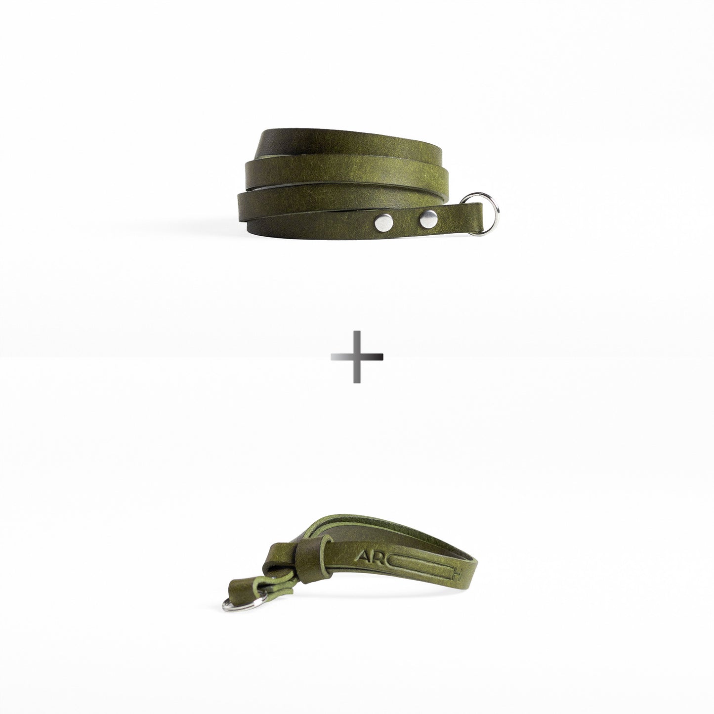 slim leather camera strap and slim wrist camera strap as a bundle 