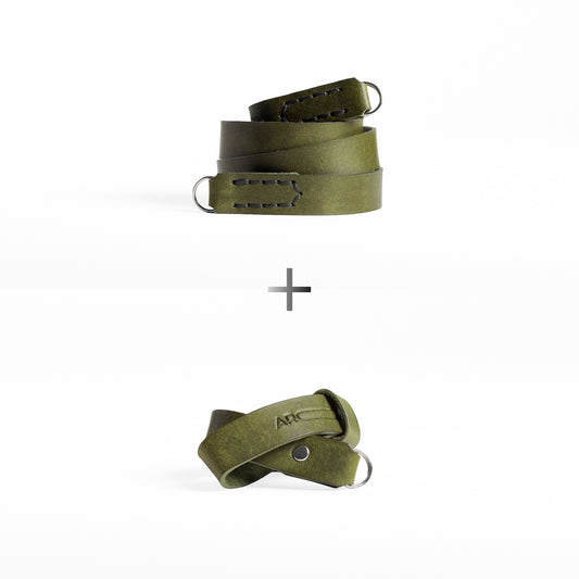 original leather camera strap and original wrist camera strap as a bundle 