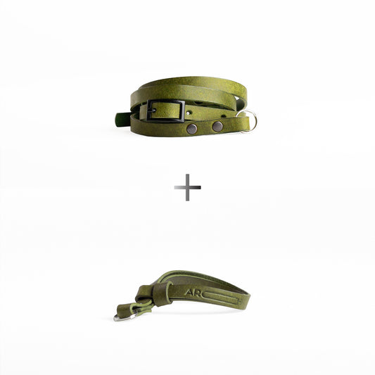 slim adjustable leather camera strap and slim wrist camera strap as a bundle 