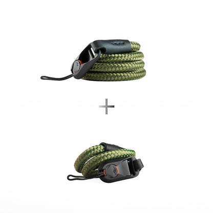 solid rope camera strap with peak design  and solid rope wrist camera strap with peak design as a bundle