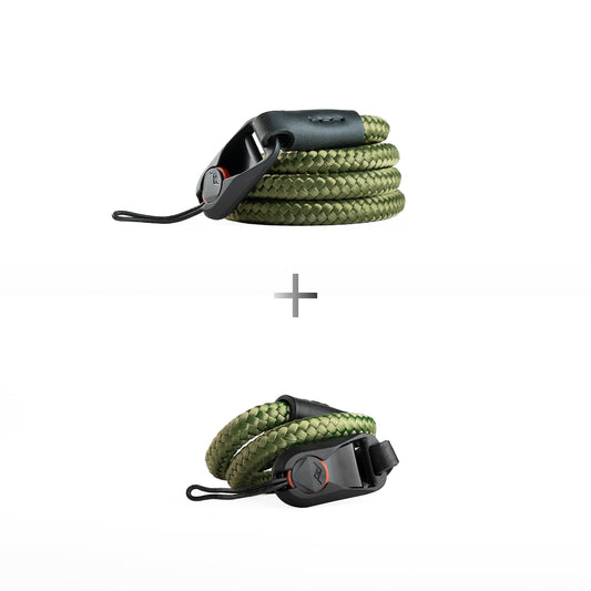solid rope camera strap with peak design  and solid rope wrist camera strap with peak design as a bundle